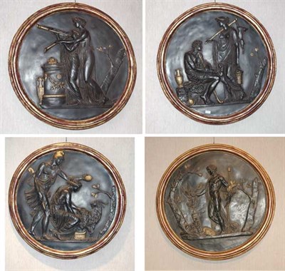 Lot 127 - Framed Set of Four Neoclassical Style Roundels...