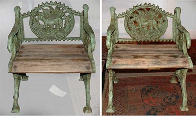 Lot 147 - Pair of Victorian Style Patinated-Metal and...