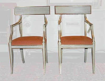 Lot 143 - Pair of Neoclassical Style Painted Klismos Chairs