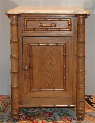 Lot 141 - Victorian Style Marble Top Faux Bamboo Bedside...