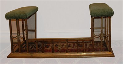 Lot 155 - Victorian Style Brass Fireplace Bench Length...