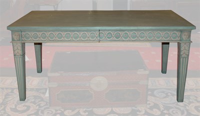 Lot 134 - Neoclassical Style Blue Painted Center Table...