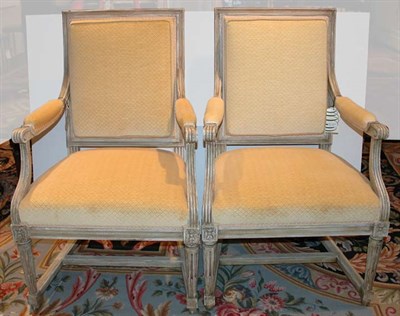 Lot 138 - Pair of Louis XV Style Painted Fauteuils