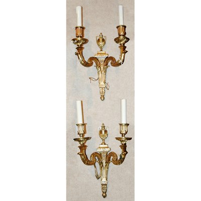 Lot 1446 - Pair of Louis XVI Style Painted Metal...