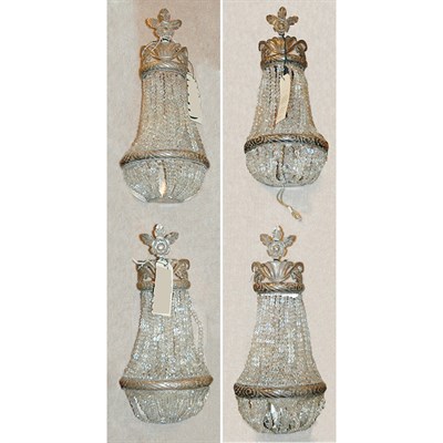 Lot 1451 - Set of Four Louis XVI Style Silver Plated and...