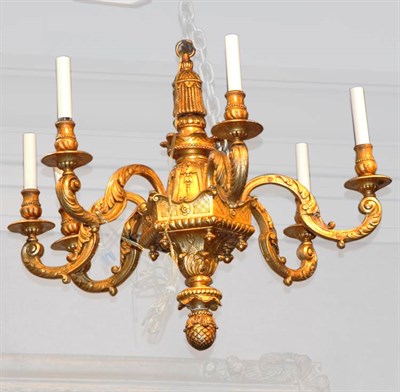 Lot 1333 - Regency Style Gilt-Wood Six-Light Chandelier...