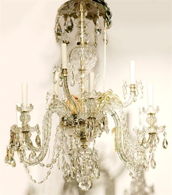 Lot 384 - George III Style Glass Two-Tier Nine-Light...
