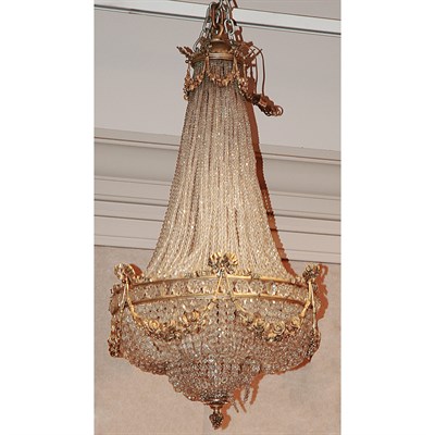 Lot 1335 - Louis XVI Style Gilt-Metal and Beaded Glass...