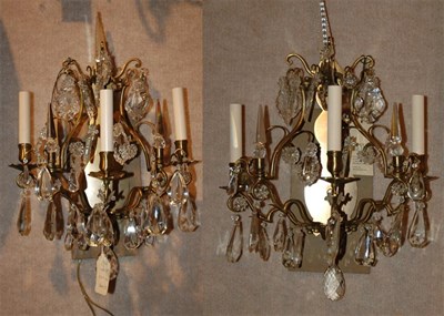 Lot 333 - Pair of Louis XV Style Patinated-Metal and Cut...
