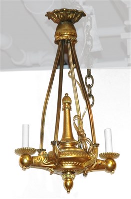 Lot 376 - Empire Style Gilt-Metal Two-Light Chandelier...