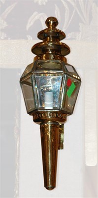 Lot 188 - Pair of George III Style Brass and Glass Coach...