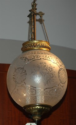 Lot 346 - Victorian Style Etched Glass Globular...