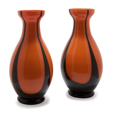 Lot 158 - Pair of Moretti Style Venetian Glass Lamp...