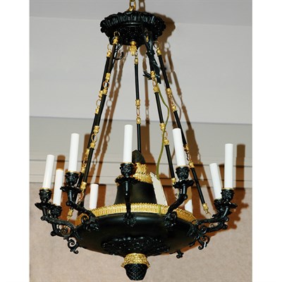 Lot 399 - Empire Style Gilt and Patinated-Metal...