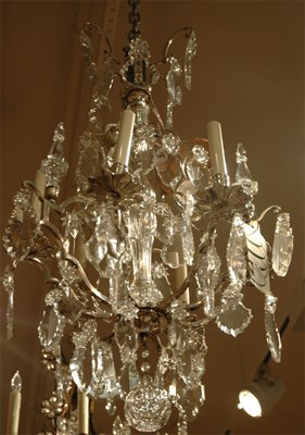 Lot 361 - Louis XV Style Silvered Metal and Cut Glass...