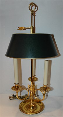 Lot 503 - French Brass Three-Light Bouillotte Lamp...
