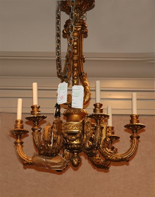 Lot 374 - Gilt Decorated White Porcelain Three-Light...