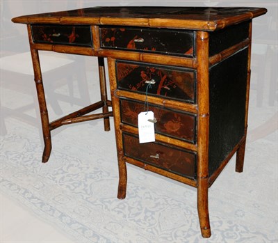 Lot 188 - Faux Bamboo and Lacquered Desk Height 28...