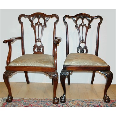 Lot 319 - Set of Eight George III Style Mahogany Dining...