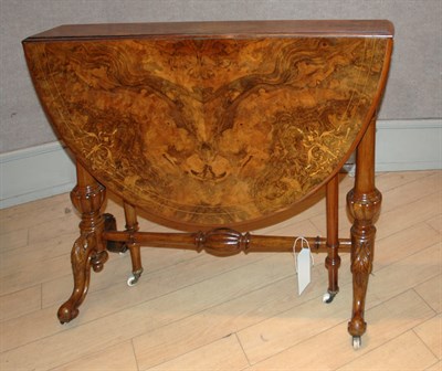 Lot 473 - Victorian Burl-Walnut Sutherland Table Height...