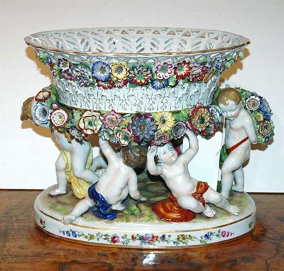 Lot 388 - Dresden Floral Decorated Porcelain Center Bowl...