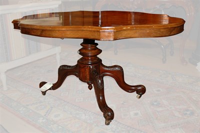 Lot 389 - Victorian Burl-Walnut Breakfast Table Height...