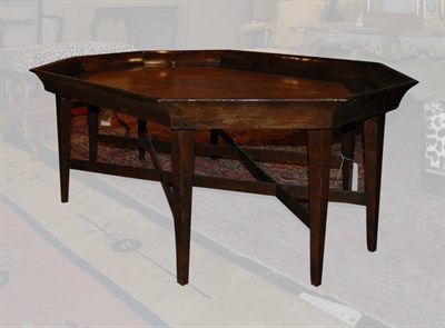 Lot 143 - Burl-Wood Octagonal Tray Table Height 21...