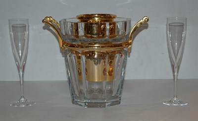 Lot 438 - Twelve Baccarat Champagne Flutes; Together...