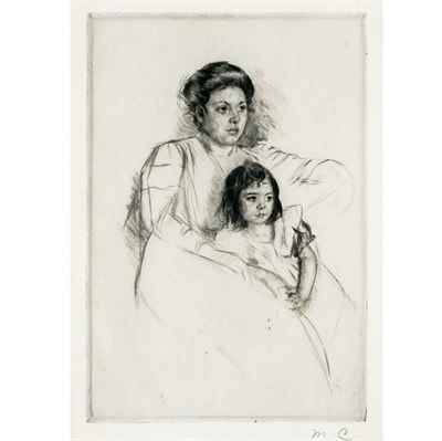 Lot 256 - Mary Cassatt MARGOT LEANING AGAINST HER MOTHER...