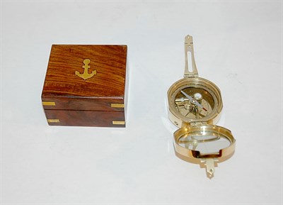 Lot 262 - Victorian Style Brass Compass in Brass Bound...