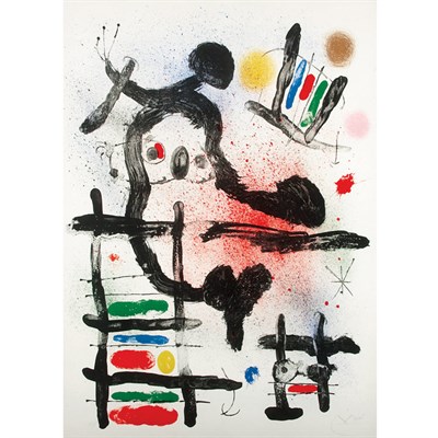 Lot 323 - Joan Miró L'OISEAU FRONDE (MOURLOT 386) Color...