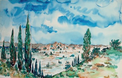 Lot 26 - Chaim Gross American, 1904-1991 View of Jaifa,...