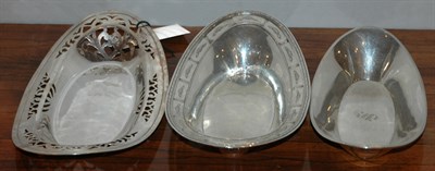 Lot 301 - Two American Sterling Silver Bread Trays;...