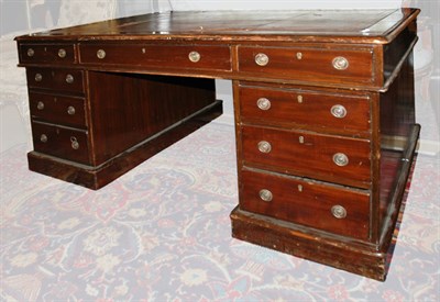 Lot 537 - George III Style Leather Top Mahogany Partners...