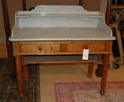 Lot 190 - Victorian Style Marble Top Faux Bamboo and...