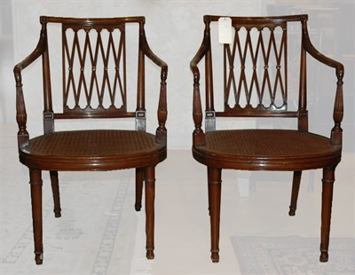 Lot 181 - Pair of Regency Style Mahogany and Caned...