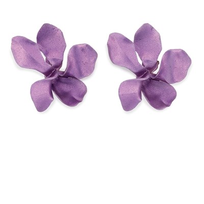 Lot 132 - Pair of Purple Titanium Flower Earclips, JAR