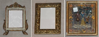 Lot 354 - Two Baroque Style Painted Diminutive Mirrors;...