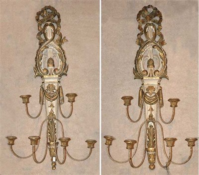 Lot 360 - Pair of Neoclassical Style Parcel Gilt and...