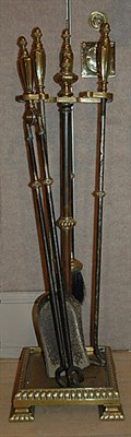 Lot 365 - Set of Brass Fireplace Tools