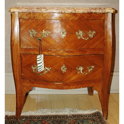 Lot 1360 - Transitional Louis XV/XVI Style Walnut Bedside...
