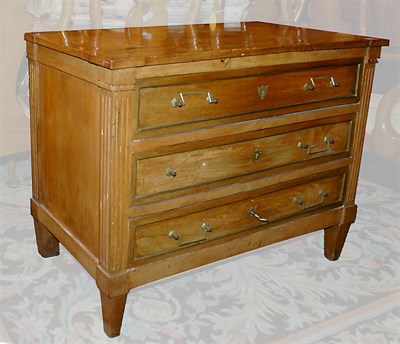 Lot 396 - Louis XVI Style Fruitwood Three-Drawer Commode...