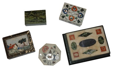 Lot 407 - Group of Stone and Mineral Boxes Approximately...