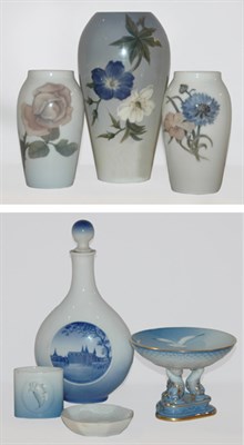 Lot 409 - Group of Seven Danish Porcelain Table Articles...