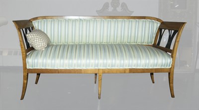 Lot 198 - Biedermeier Style Fruitwood Settee Length 69...