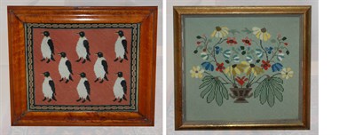 Lot 225 - Two Needlepoint Inset Fruitwood Low Tables...