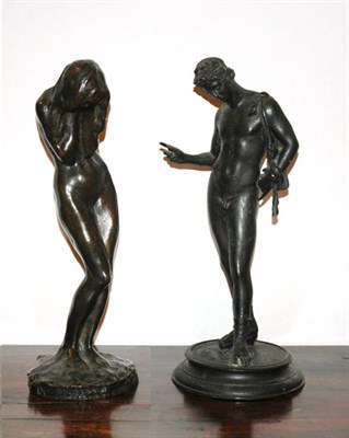 Lot 245 - Bronze Figure of a Woman; Together with a...
