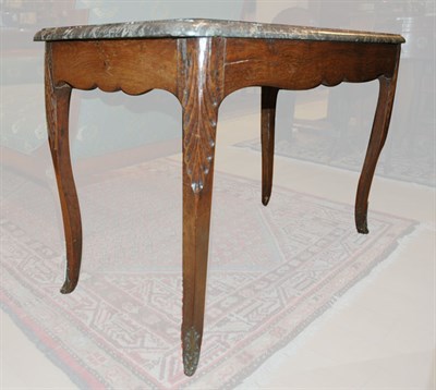 Lot 256 - Provincial Louis XV Style Marble Top Oak...
