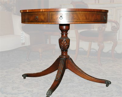 Lot 447 - George III Style Leather Top Mahogany Drum...