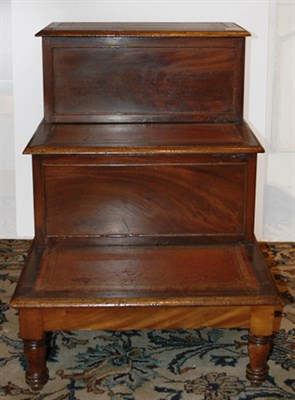 Lot 449 - Victorian Leather Inset Mahogany Bedsteps...